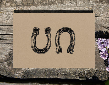 .75" Matte Canvas - Lucky Me Lucky You Horseshoes