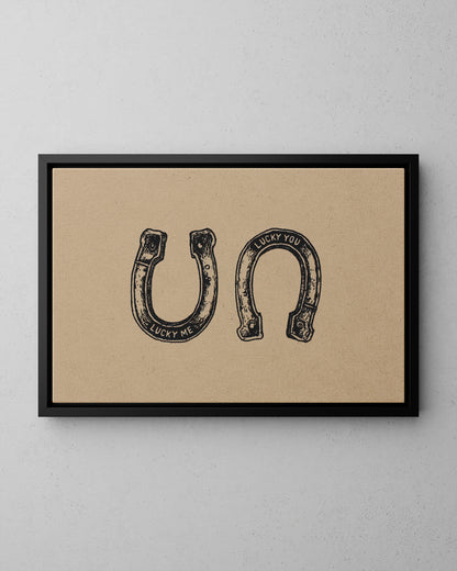 Framed Canvas - Lucky Me Lucky You Horseshoes