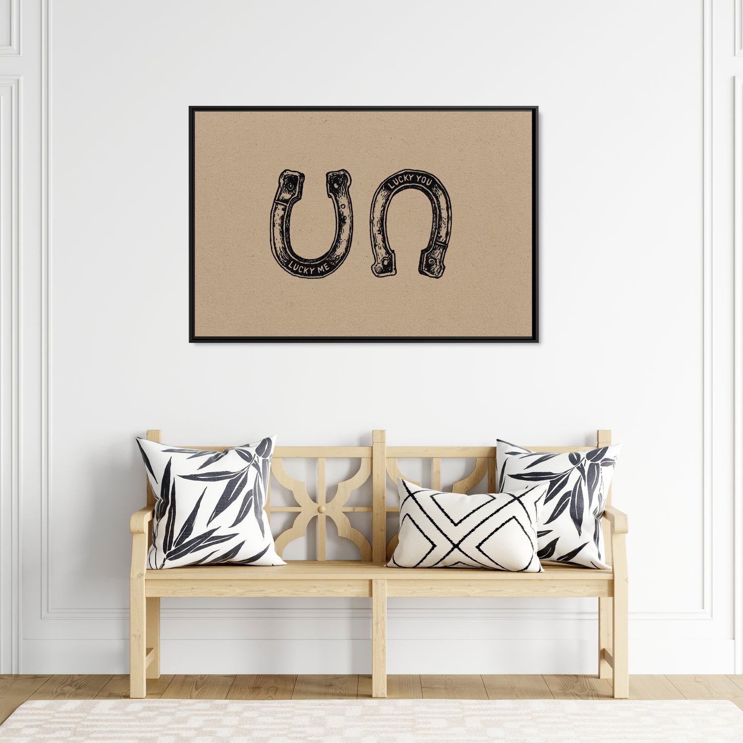 Framed Canvas - Lucky Me Lucky You Horseshoes