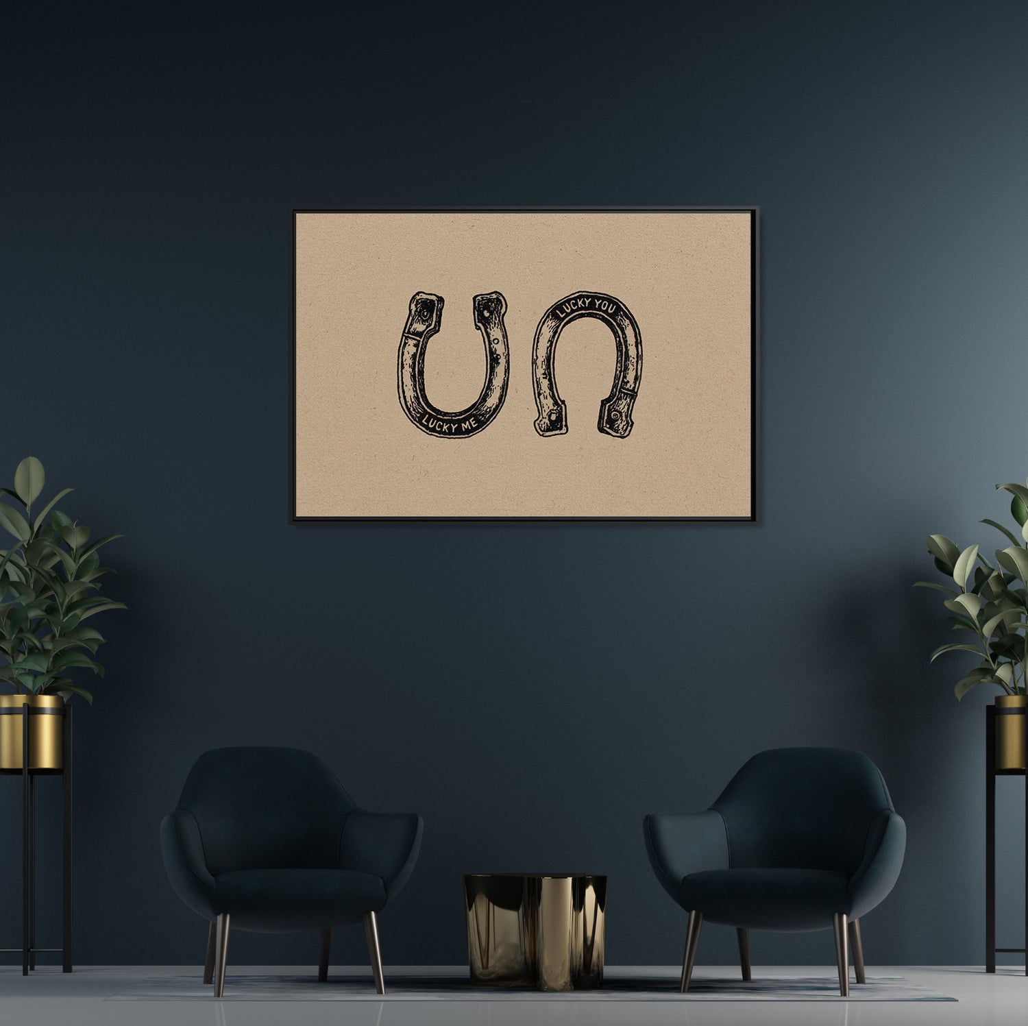 Framed Canvas - Lucky Me Lucky You Horseshoes
