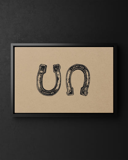 Framed Canvas - Lucky Me Lucky You Horseshoes