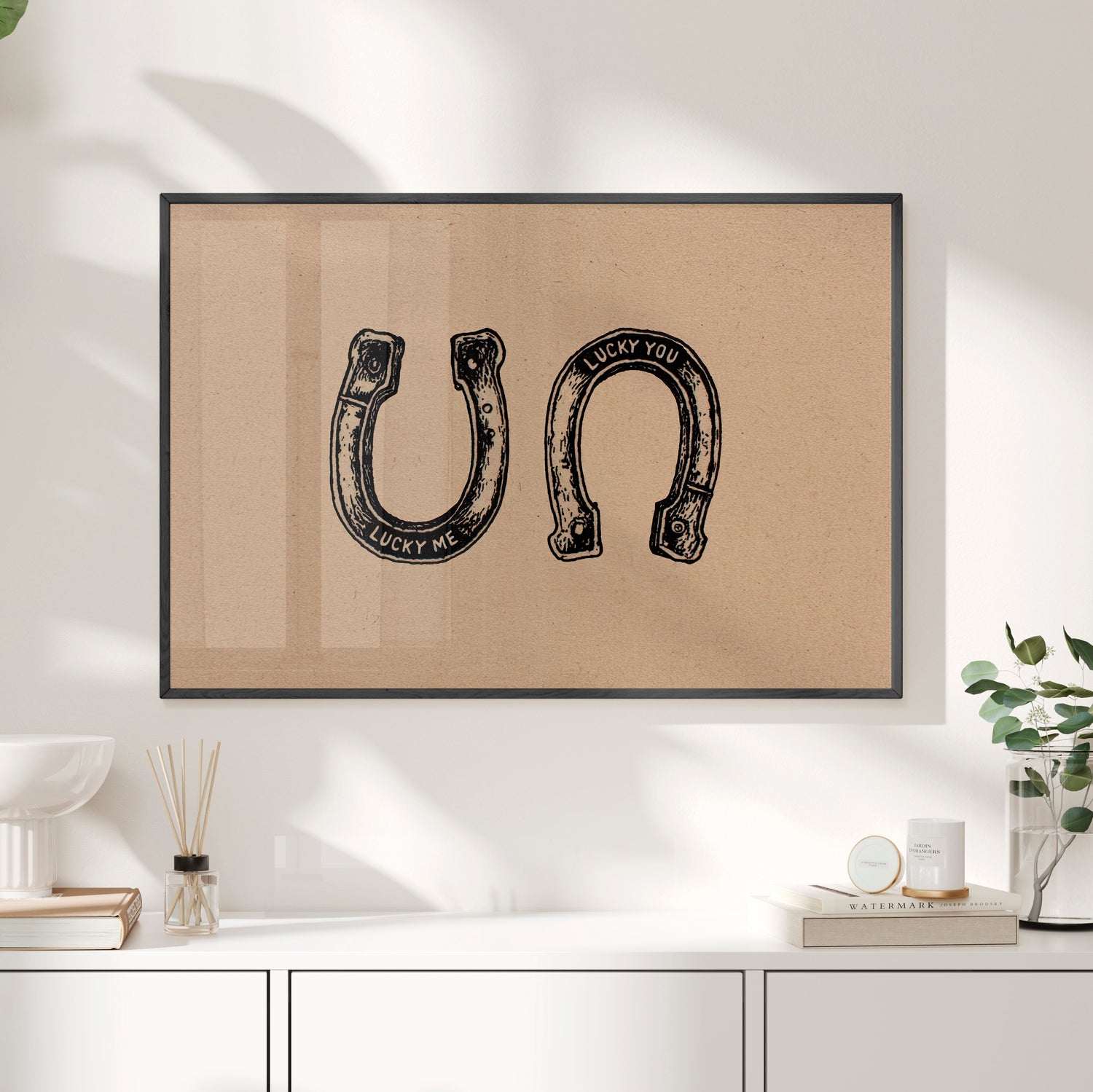 Framed Paper Print - Lucky Me Lucky You Horseshoes