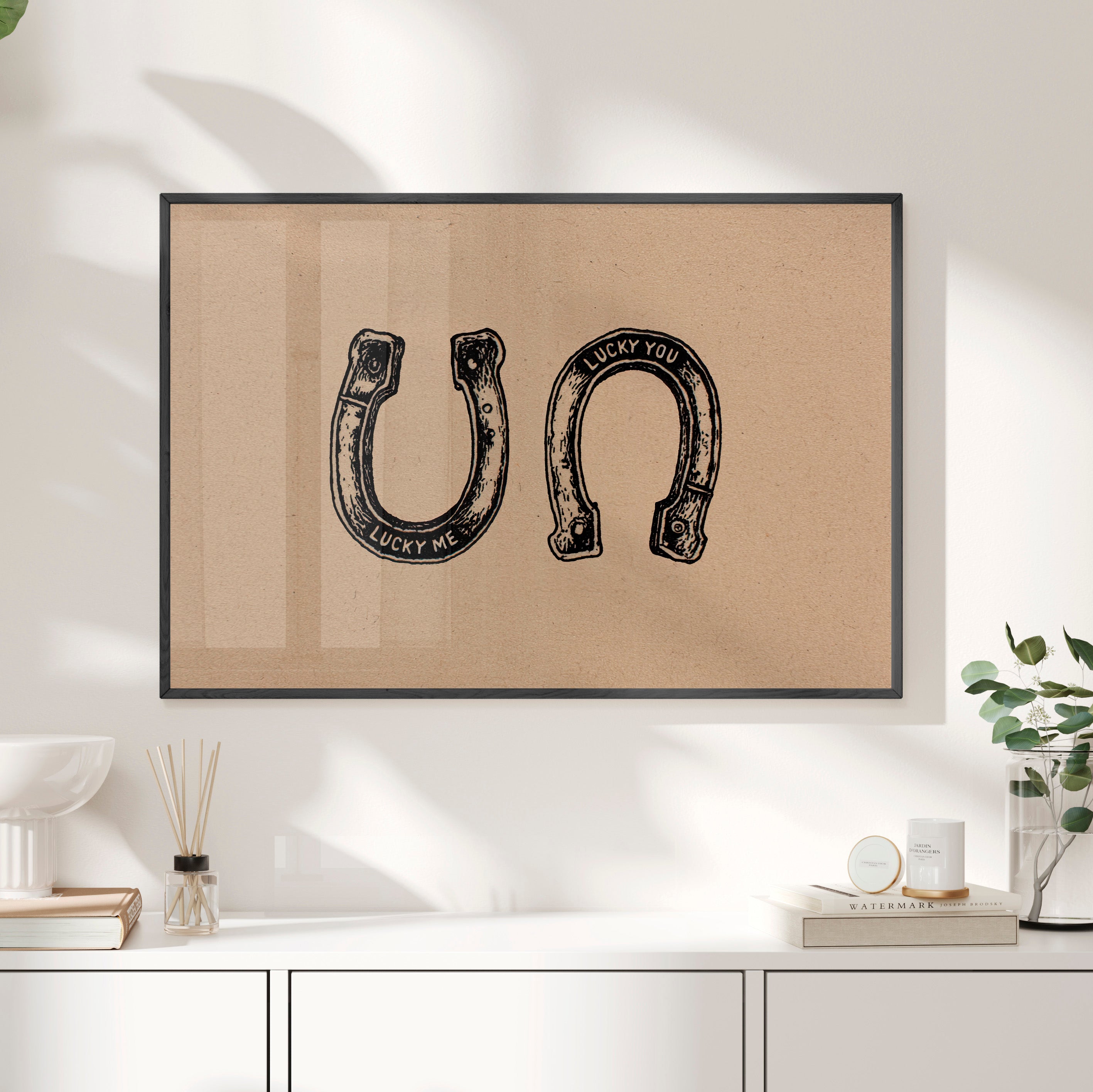 Framed Paper Print - Lucky Me Lucky You Horseshoes
