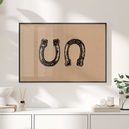 Framed Paper Print - Lucky Me Lucky You Horseshoes