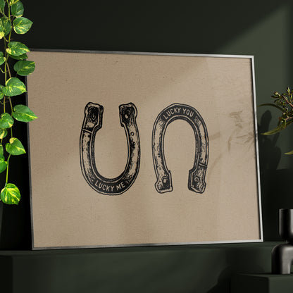 Framed Paper Print - Lucky Me Lucky You Horseshoes