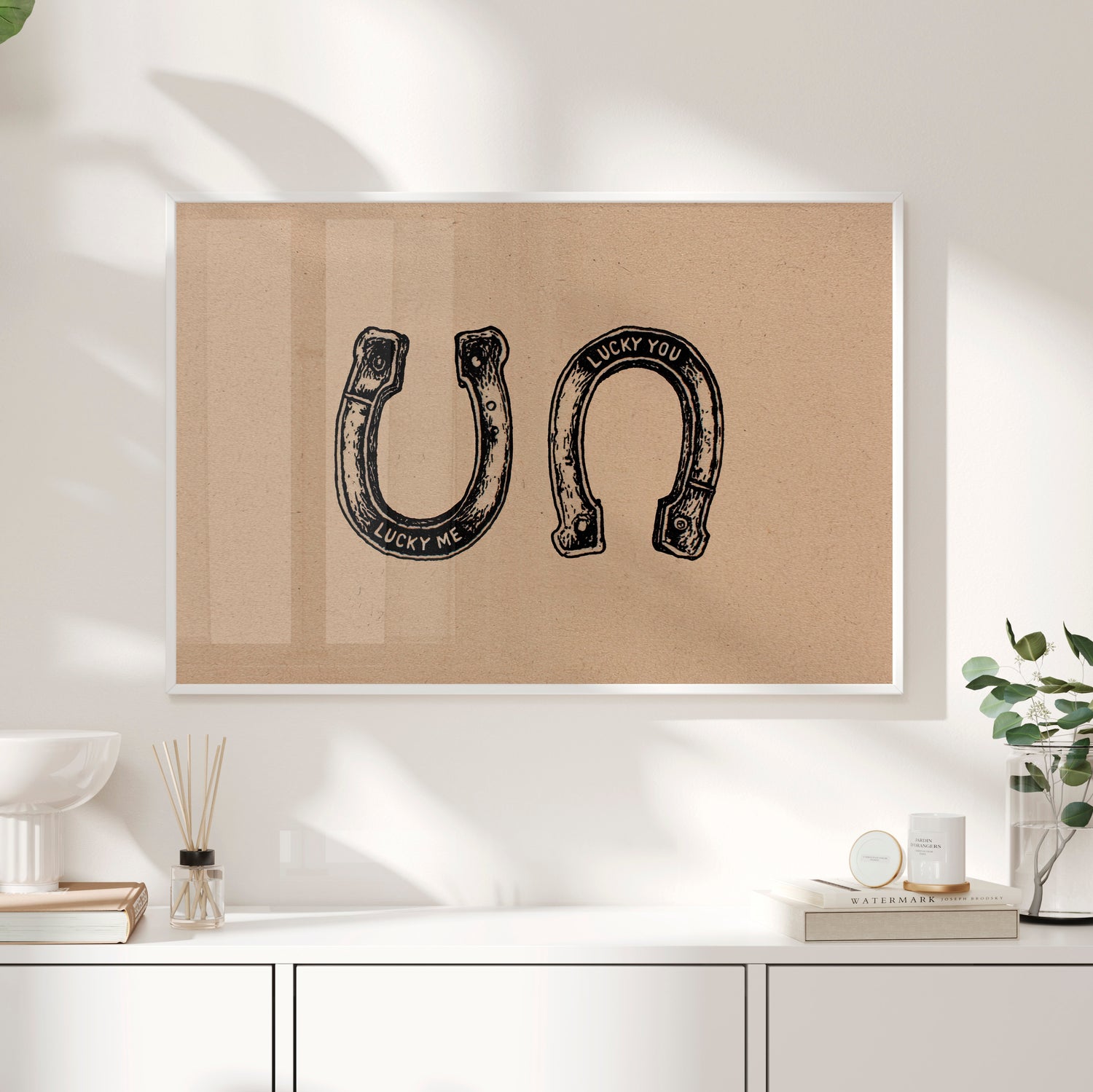 Framed Paper Print - Lucky Me Lucky You Horseshoes