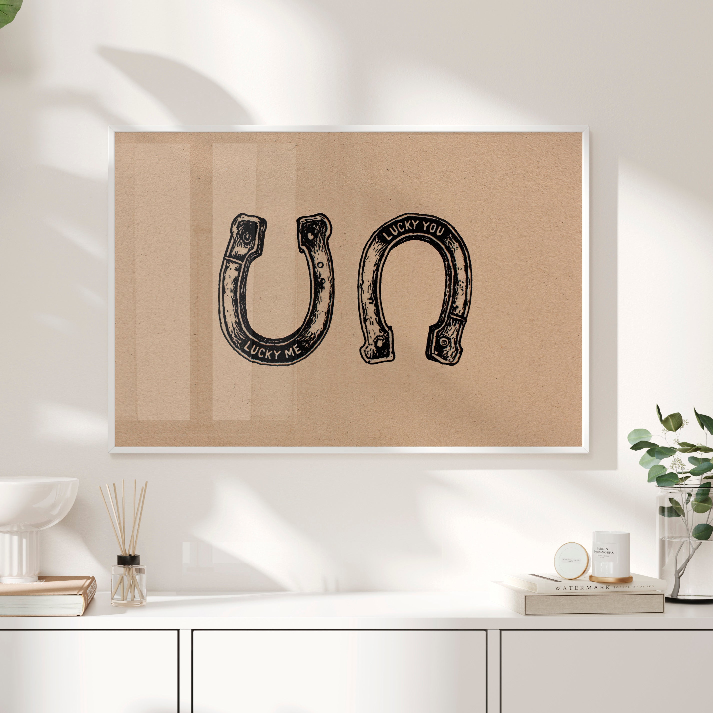 Framed Paper Print - Lucky Me Lucky You Horseshoes