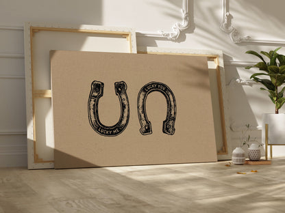 .75" Matte Canvas - Lucky Me Lucky You Horseshoes