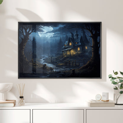 Framed Paper Print -  Moonlit Whispers of Whimsigoth