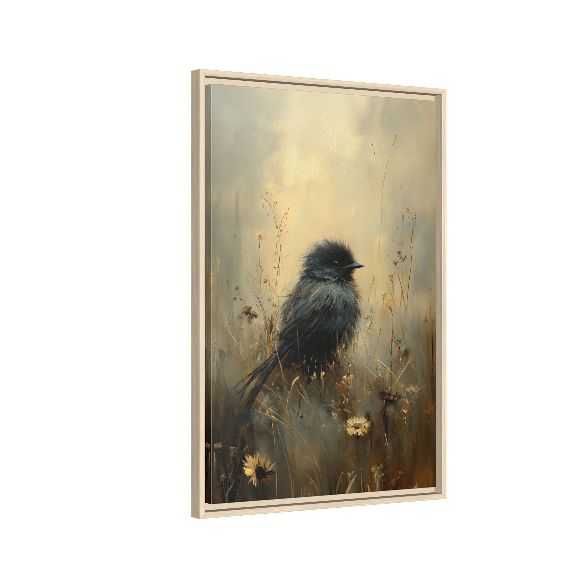 Framed Canvas - Golden Meadow Bird