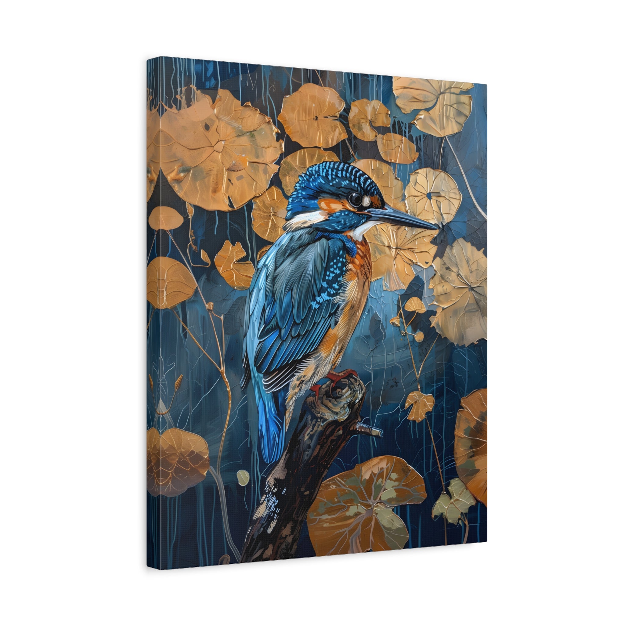 1.25" Matte Canvas - Golden Leaves Kingfisher