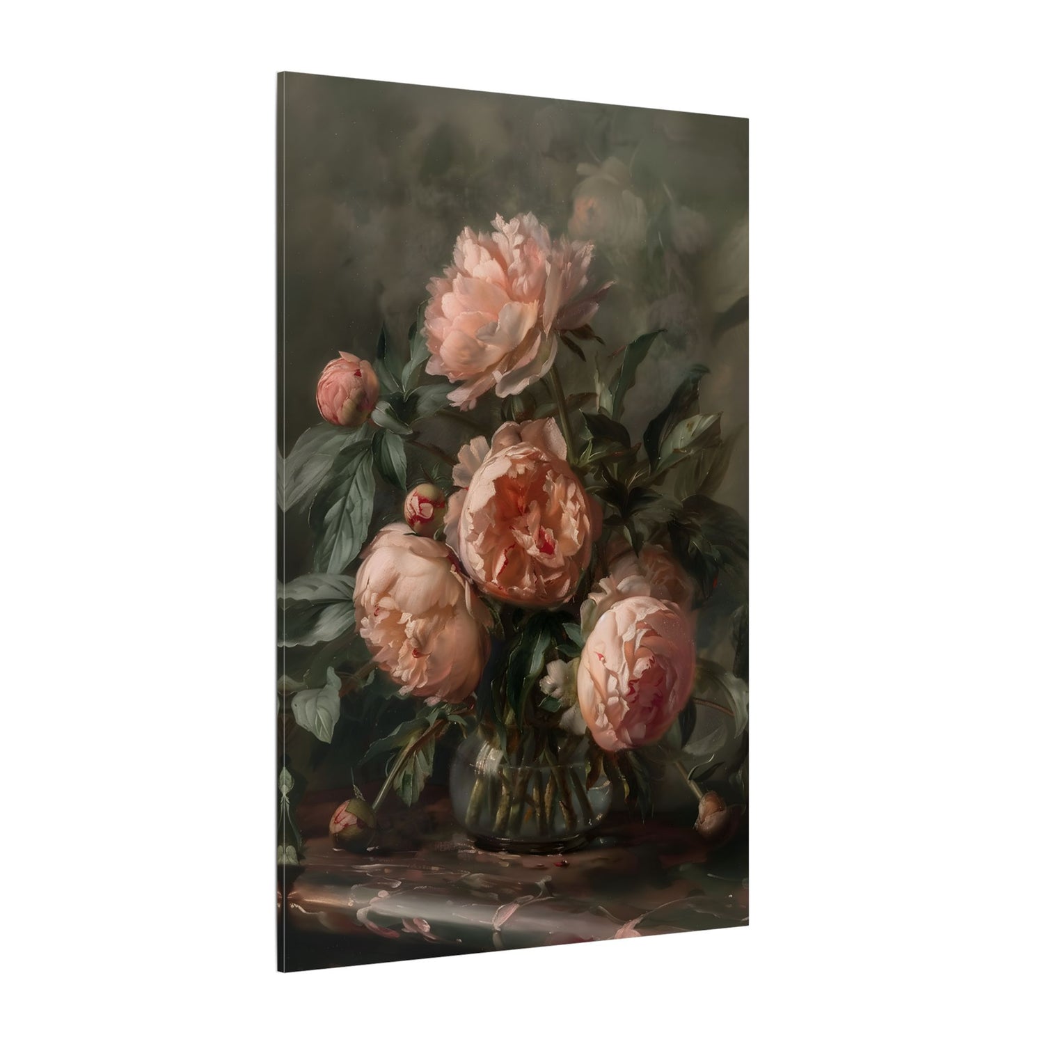 .75" Matte Canvas - Vintage Blush Peony Bouquet