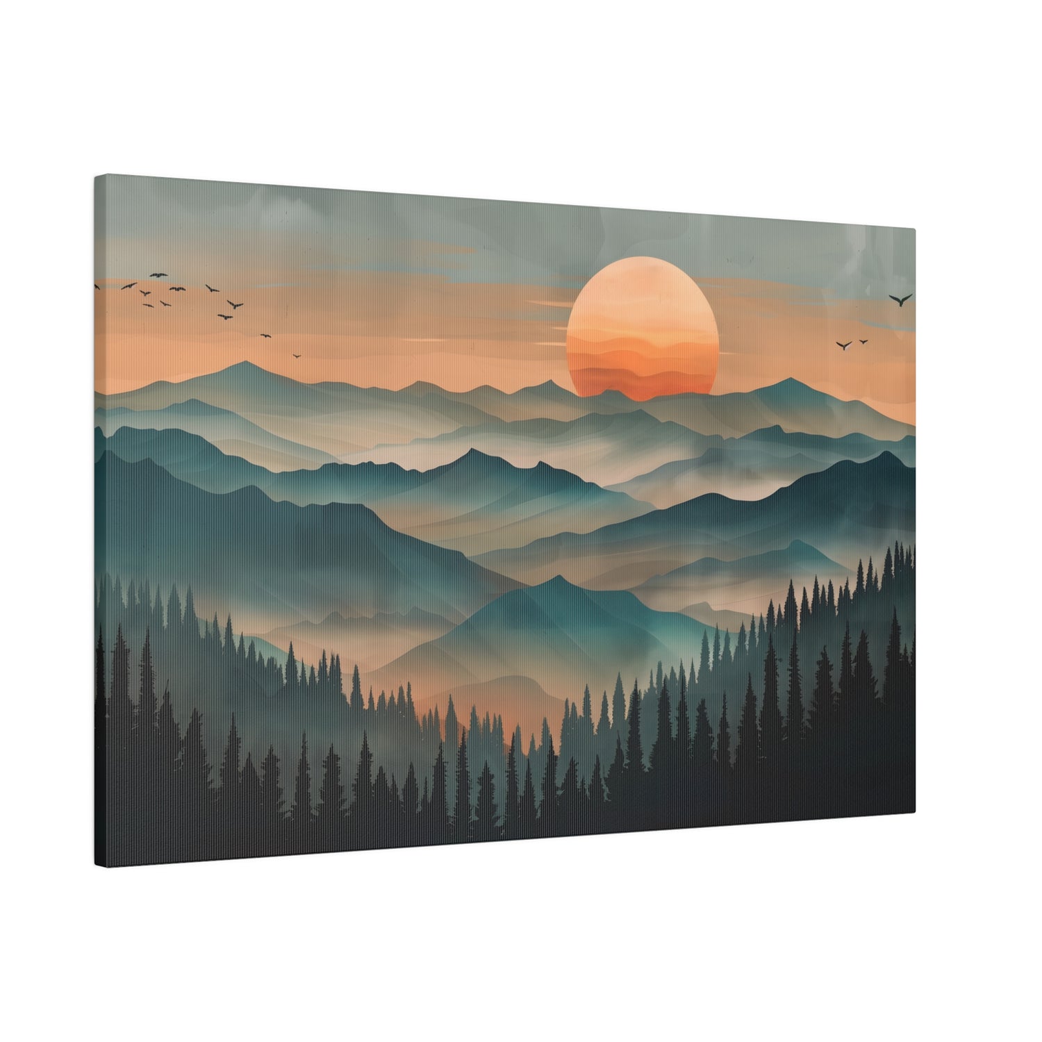 .75" Matte Canvas - Sunset Serenity Mountain Range