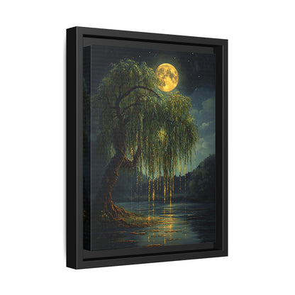 Framed Canvas - Moonlit Willow Glow