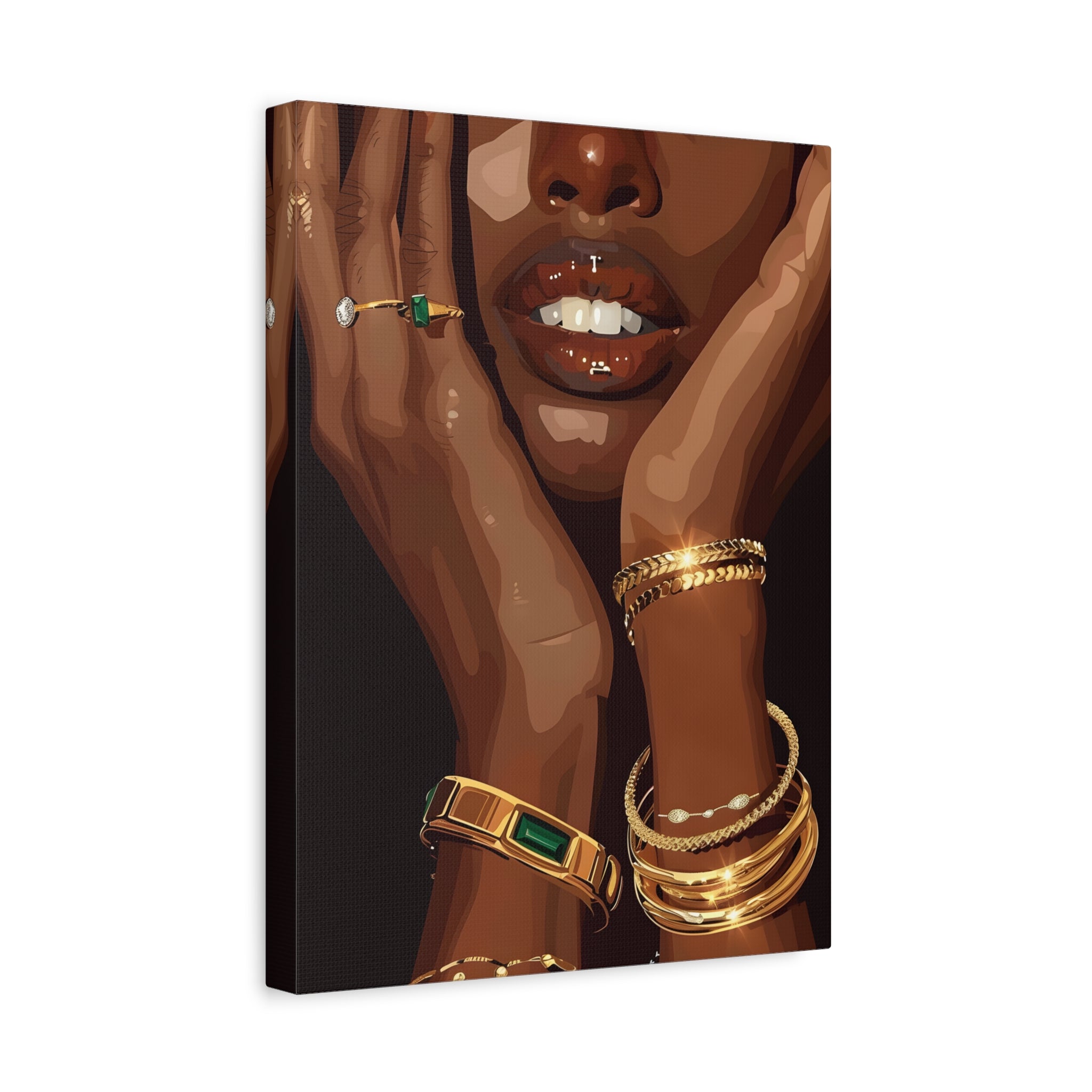 1.25" Matte Canvas - Golden Emerald Beauty Portrait