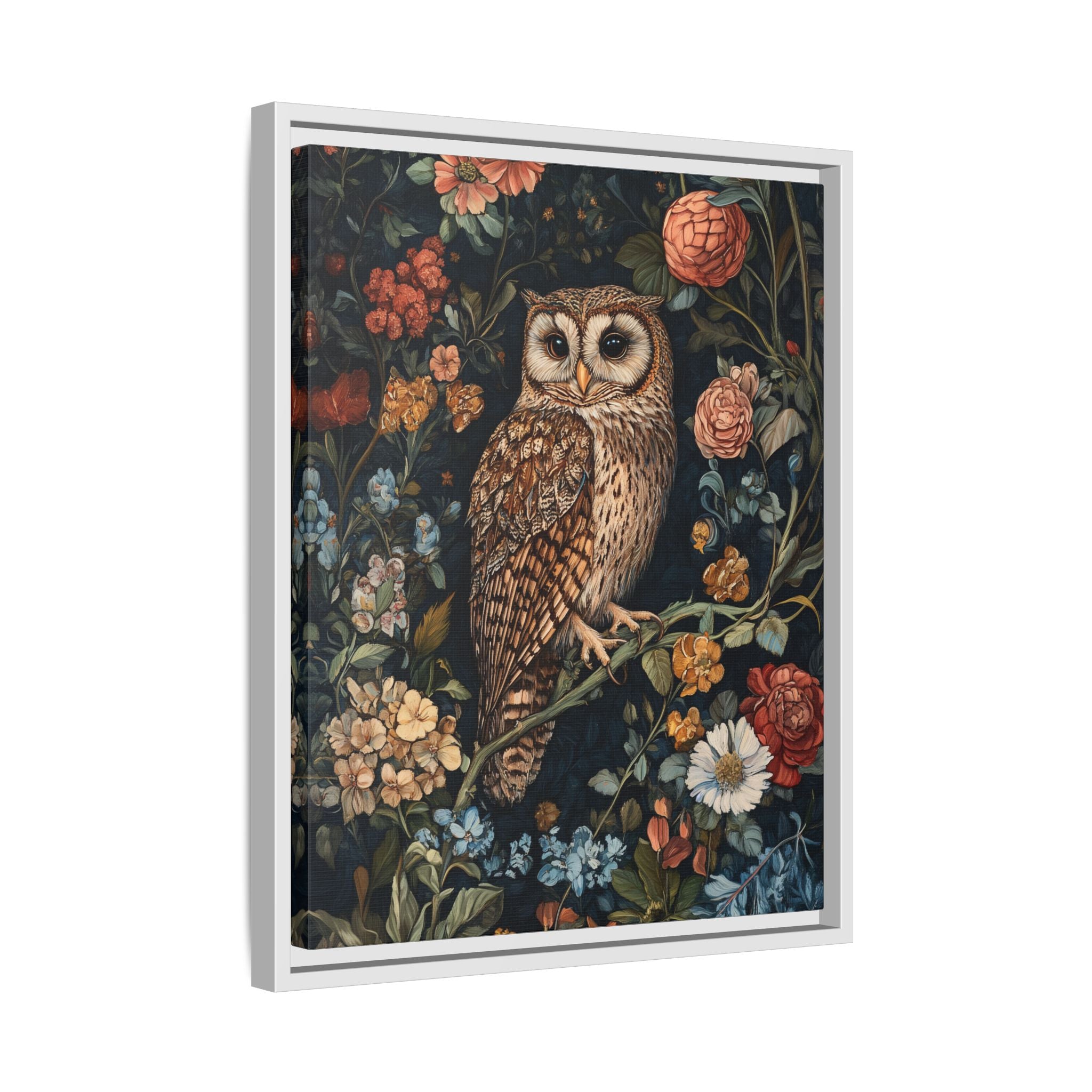Framed Canvas - Guardian of the Floral Night