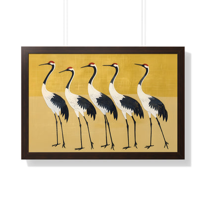 Framed Paper Print - Golden Parade of Cranes