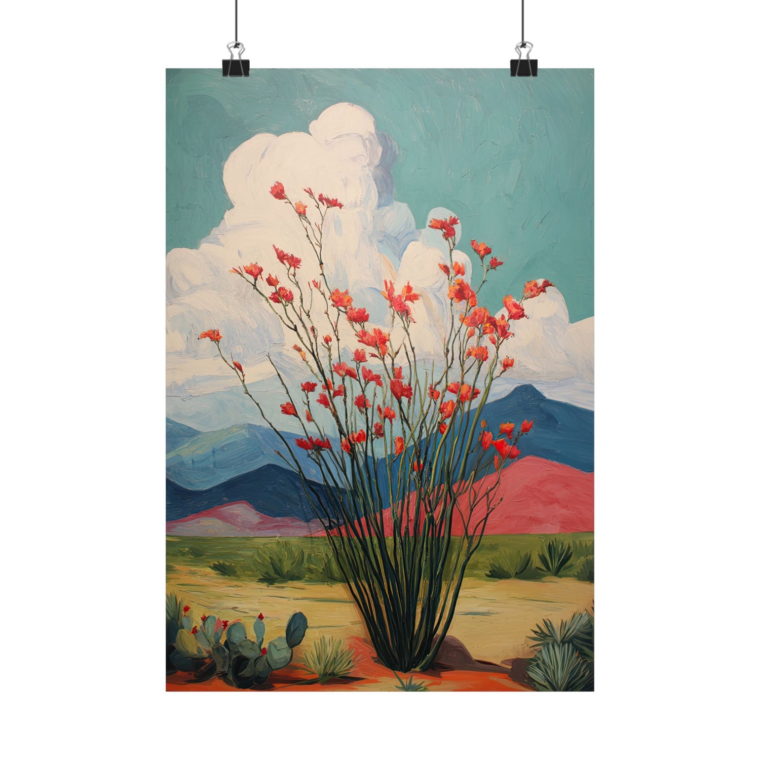 Ocotillo Cactus Desert Bloom