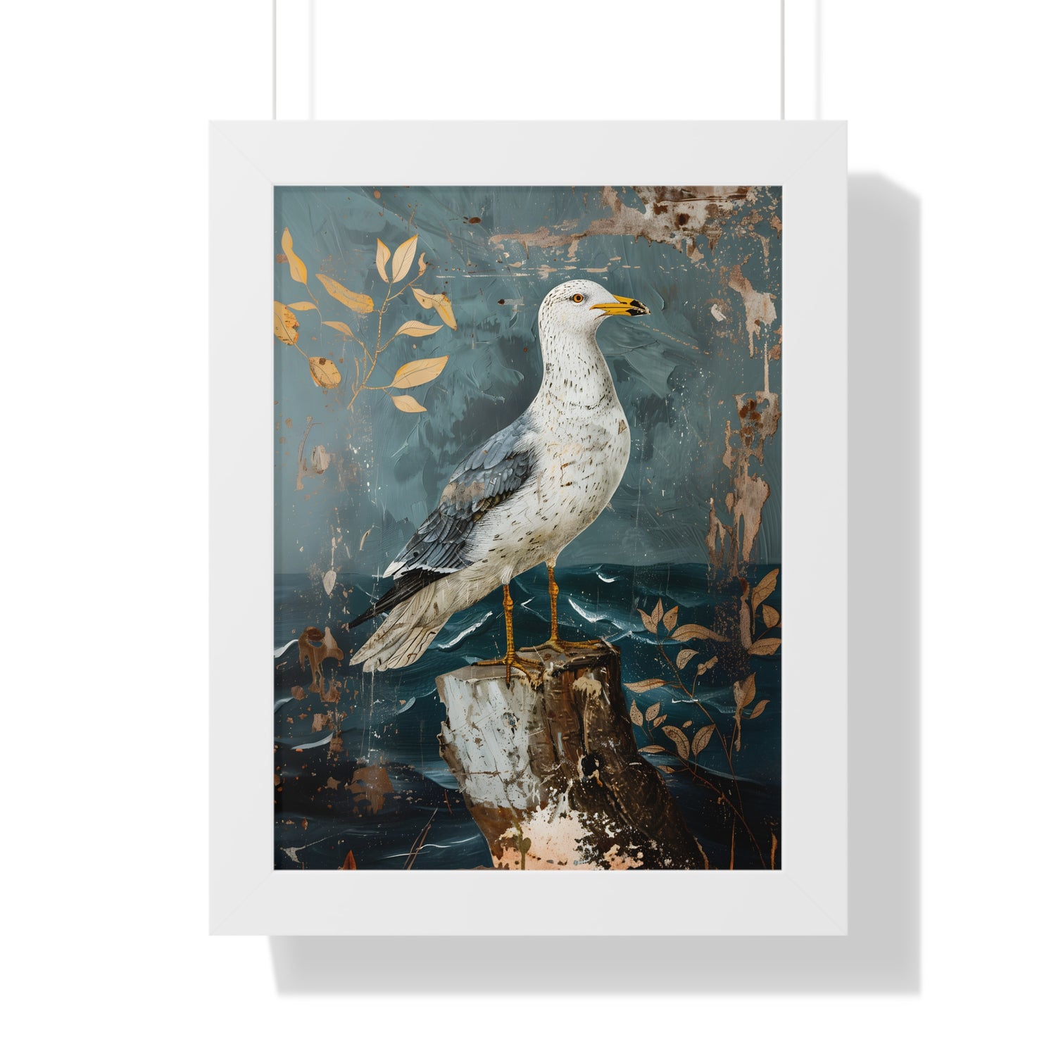 Framed Paper Print - Seagull’s Ocean Perch