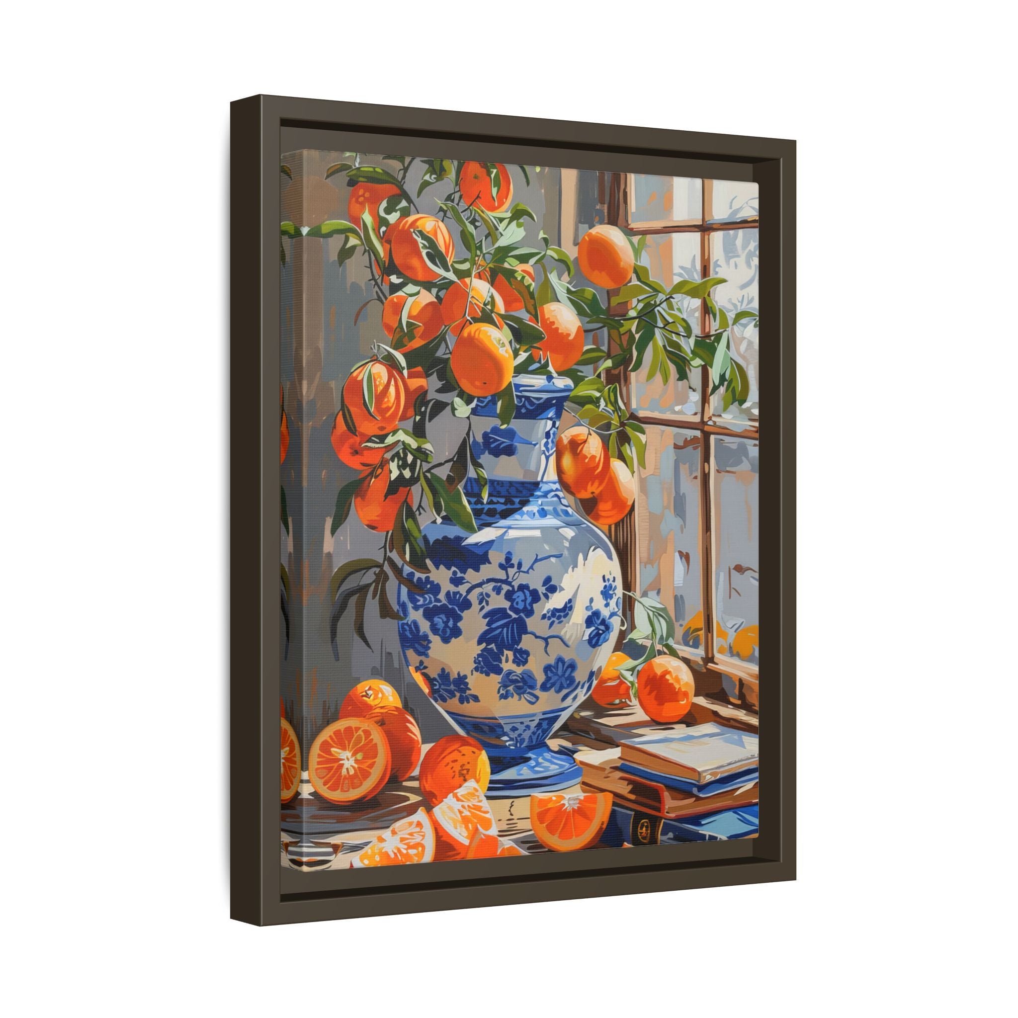 Framed Canvas - Sunlit Citrus &amp; Porcelain
