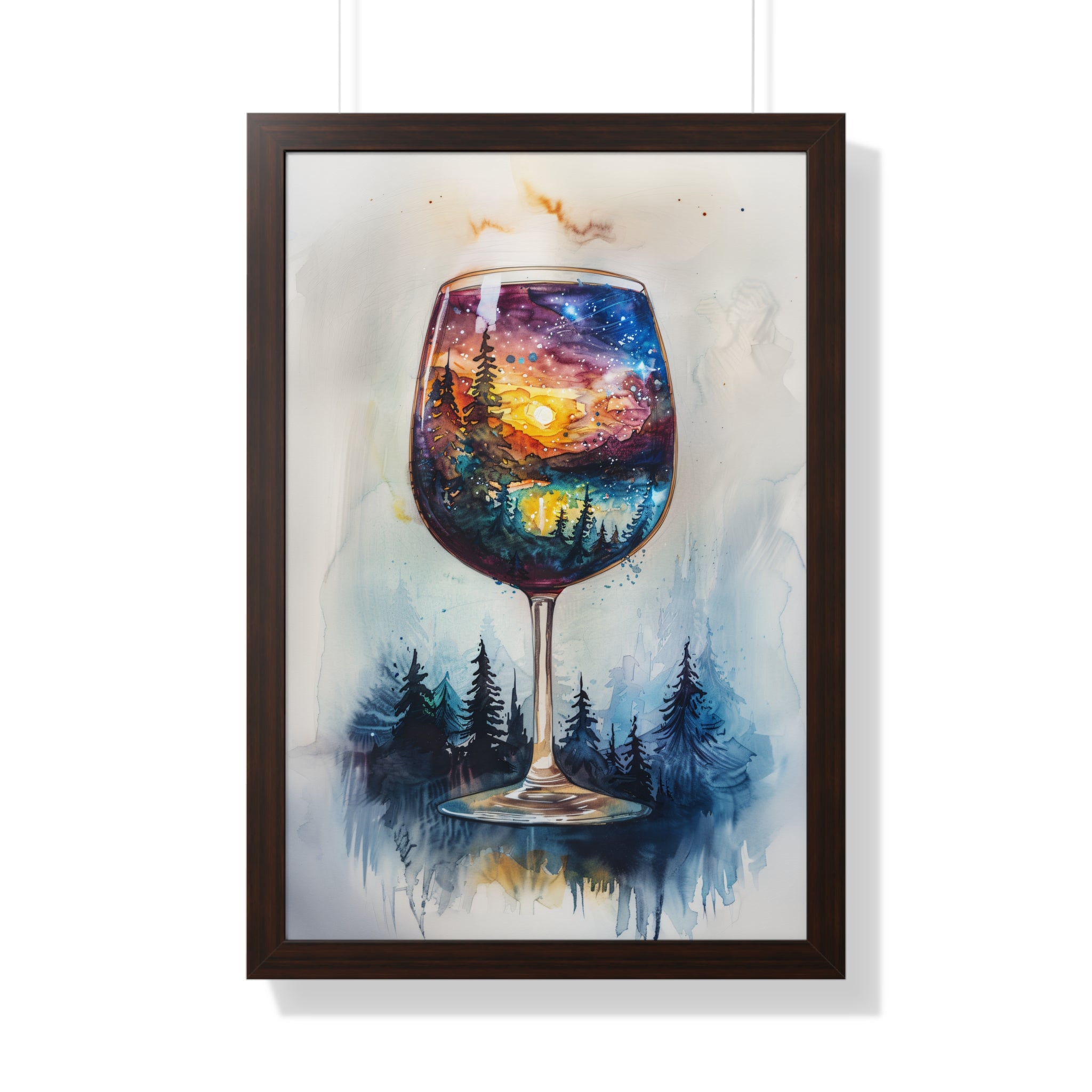 Framed Paper Print - Galaxy Within the Wine Glass