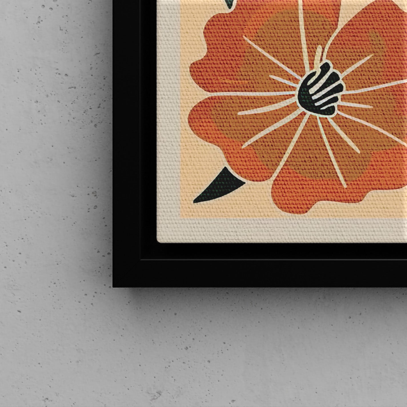 Framed Canvas - Burnt Orange Boho Blossoms