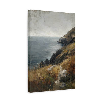 1.25" Matte Canvas - Cliffside Sailboat Seascape