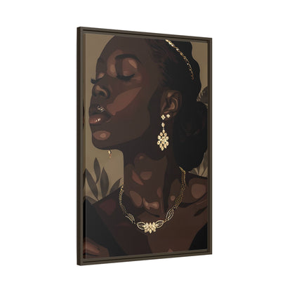 Framed Canvas - Golden Melanin Muse