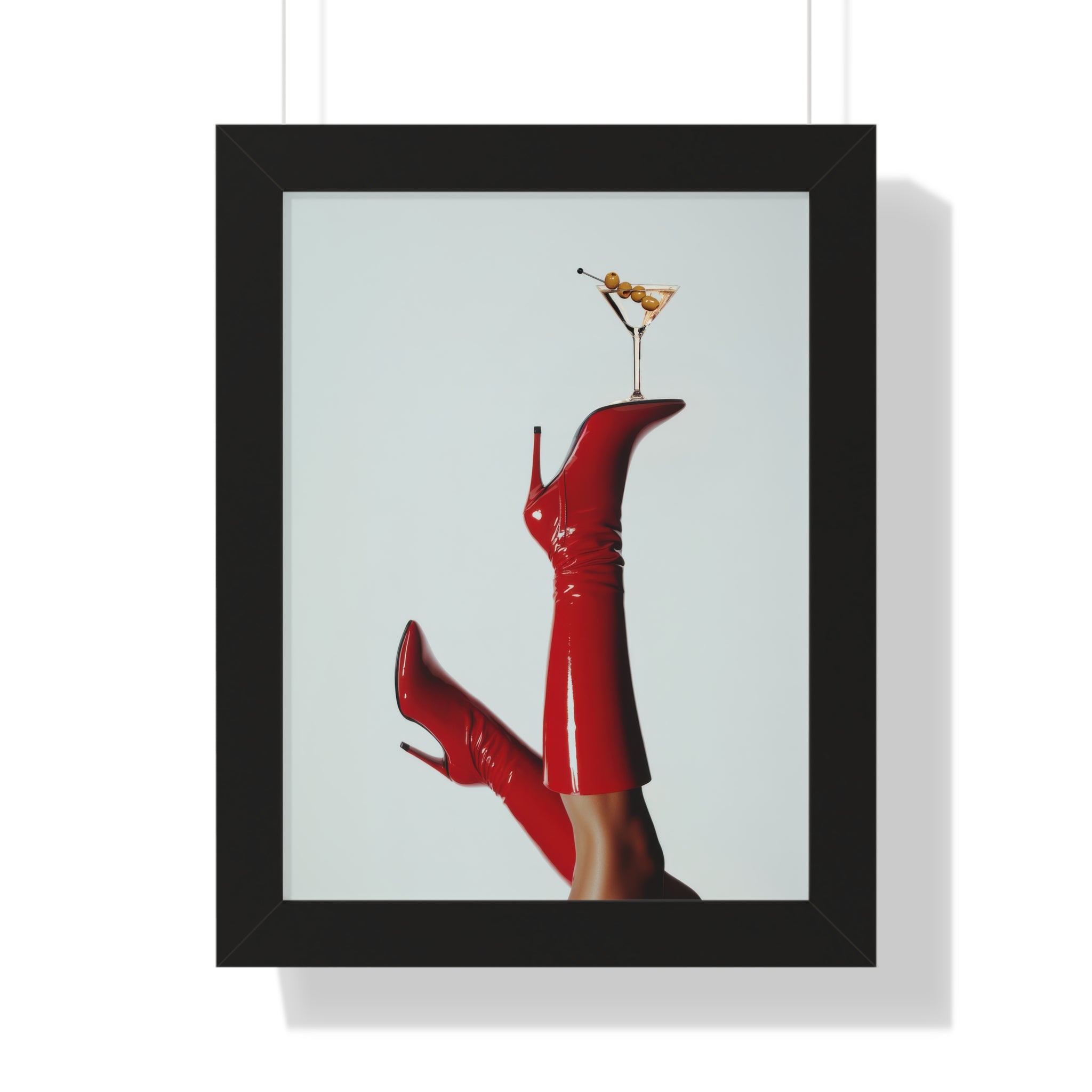 Framed Paper Print - Cocktails &amp; Red Stilettos