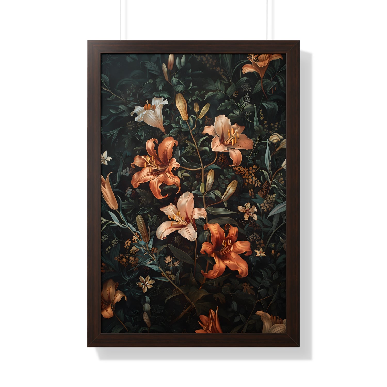 Framed Paper Print - Elegant Blooming Lilies