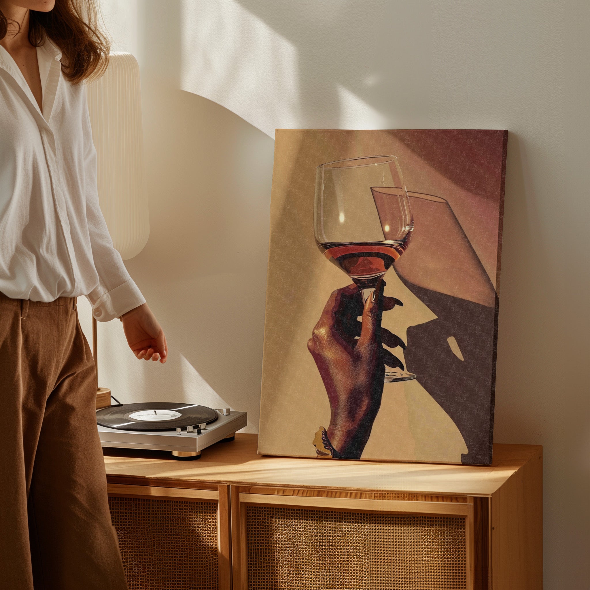 .75" Matte Canvas - Golden Hour Wine Toast