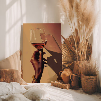 .75" Matte Canvas - Golden Hour Wine Toast