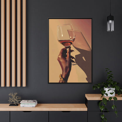 Framed Canvas - Golden Hour Wine Toast
