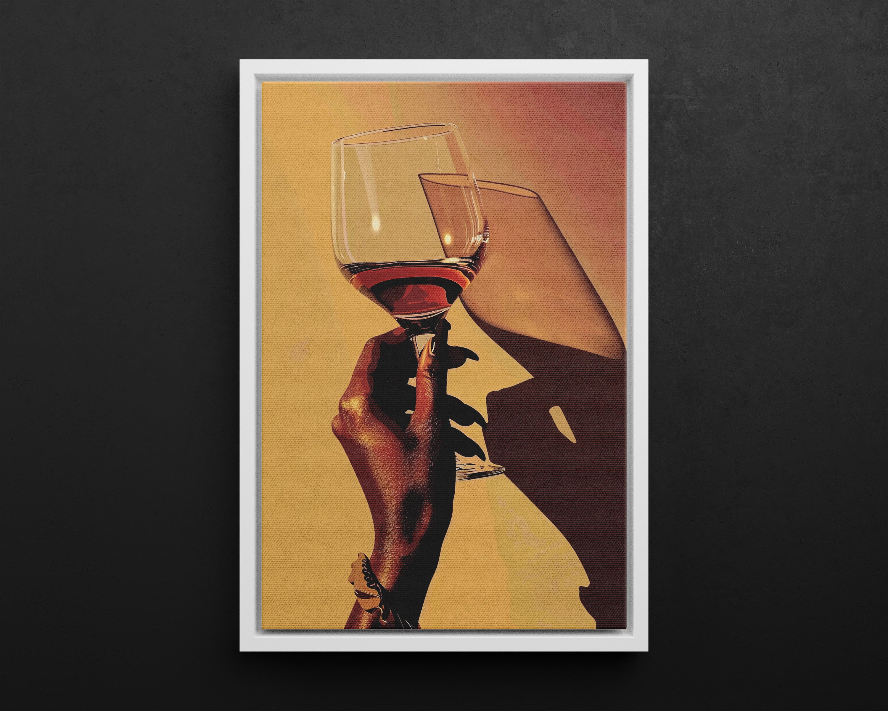 Framed Canvas - Golden Hour Wine Toast