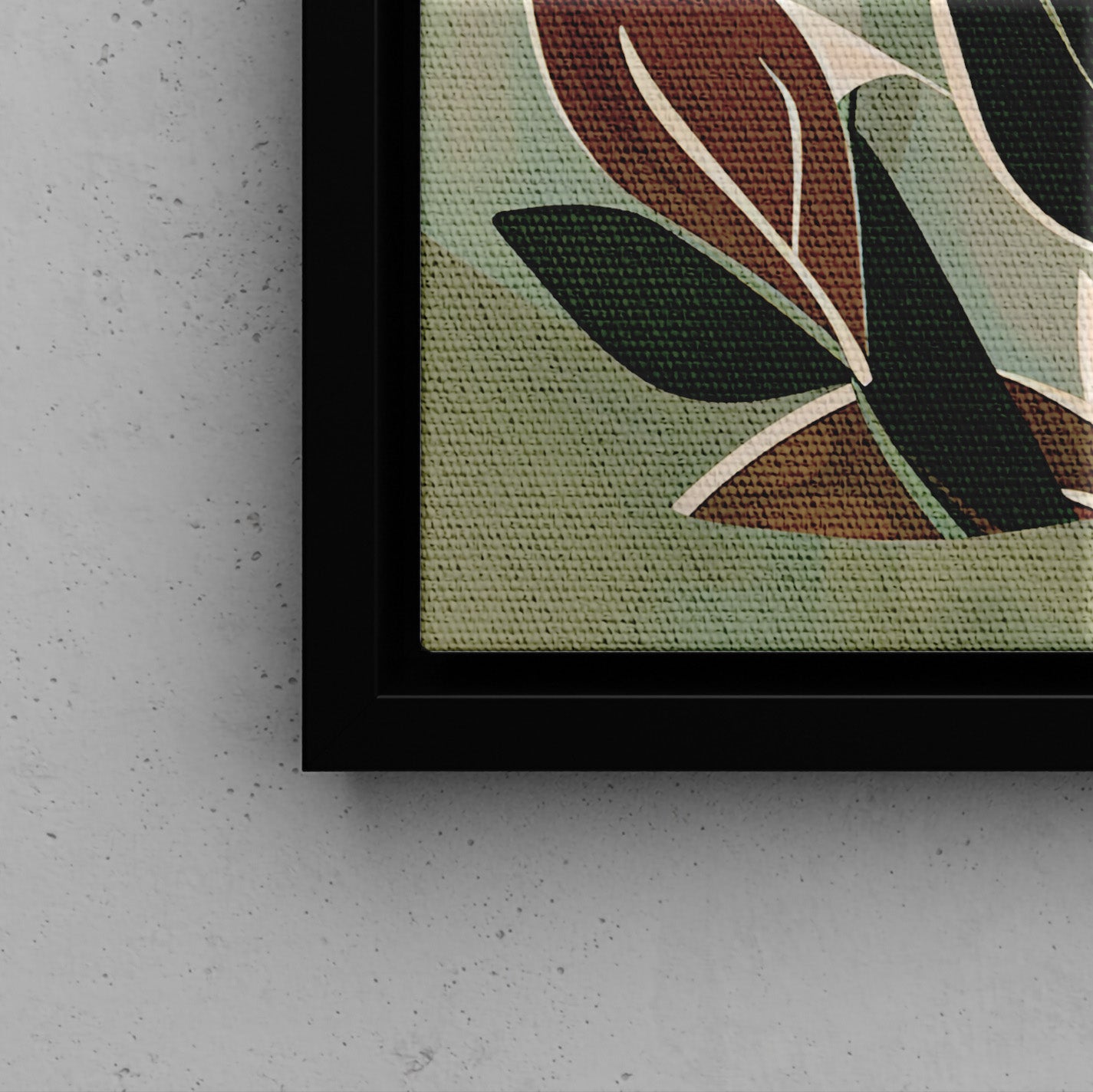 Framed Canvas - Cream Blooms on Sage Leaves