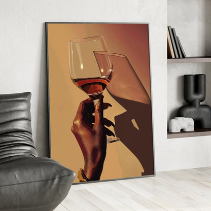 Framed Paper Print - Golden Hour Wine Toast