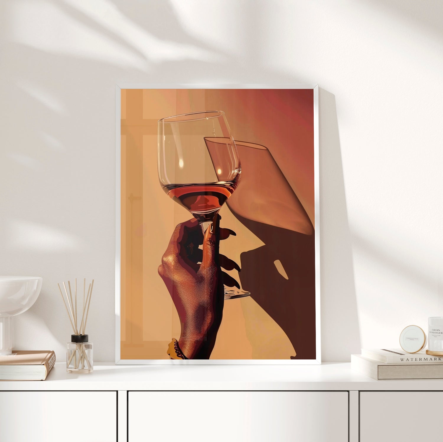 Framed Paper Print - Golden Hour Wine Toast