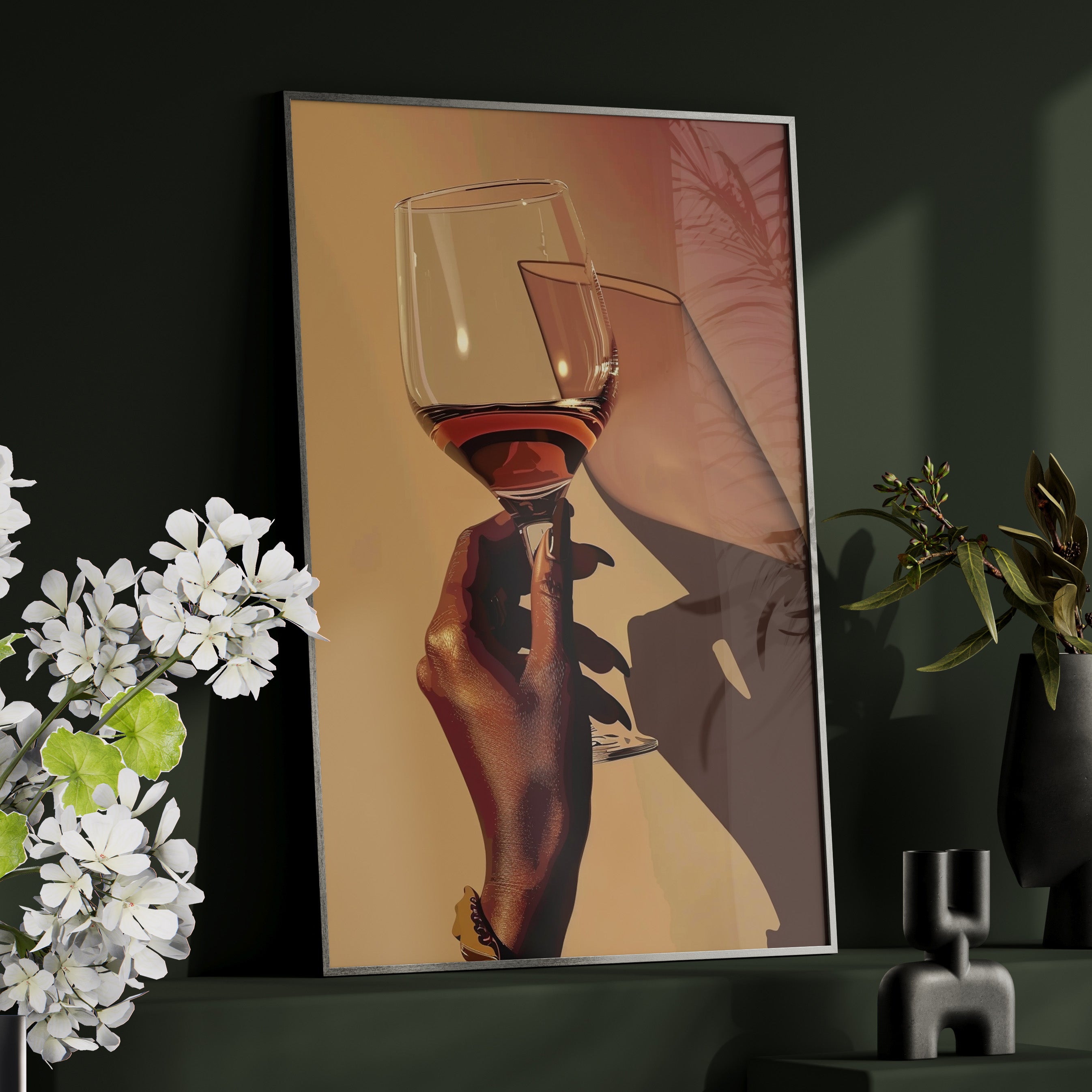 Framed Paper Print - Golden Hour Wine Toast