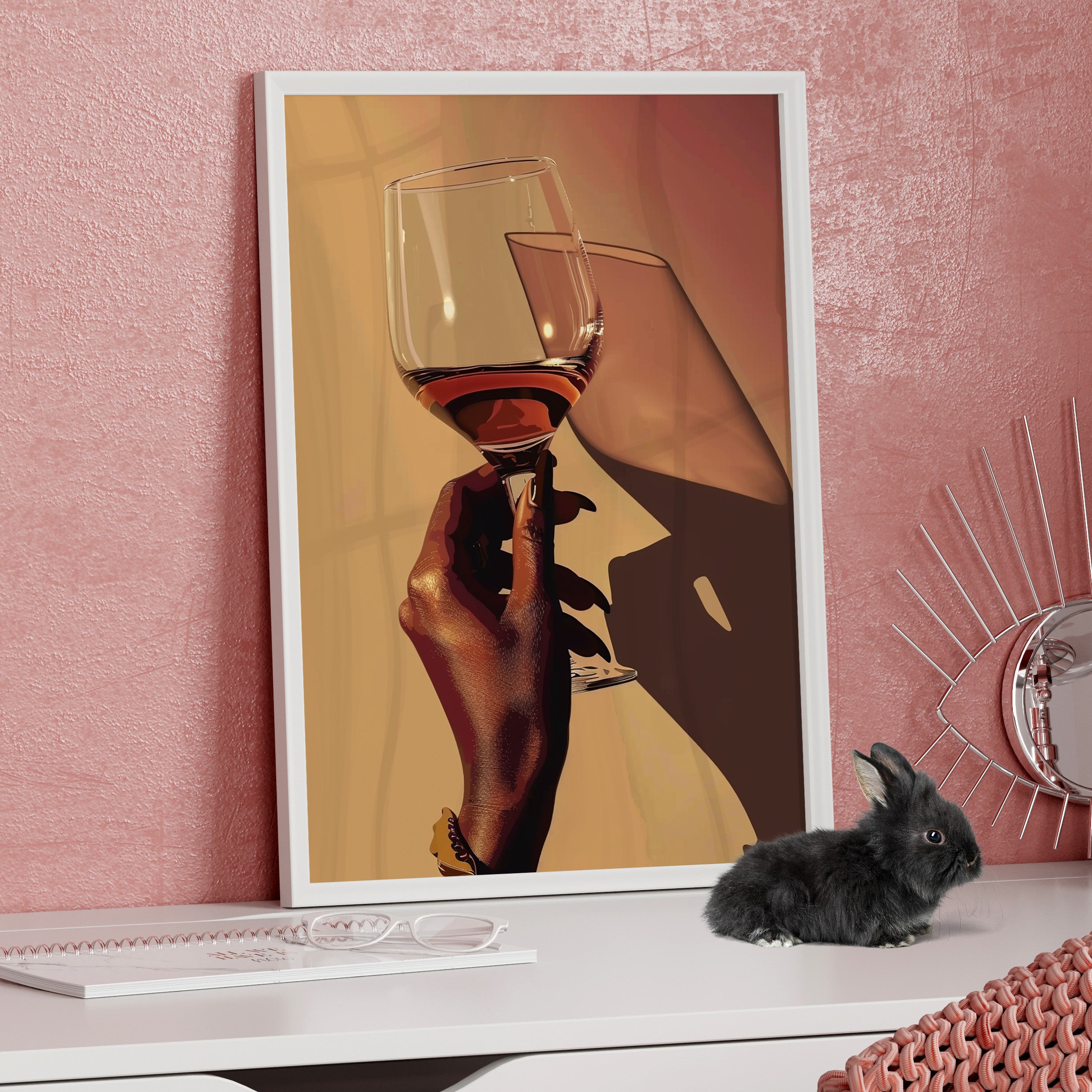 Framed Paper Print - Golden Hour Wine Toast