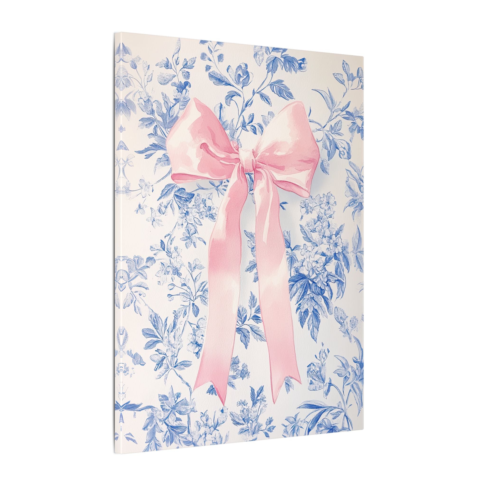 .75" Matte Canvas - Pink Bow Floralscape