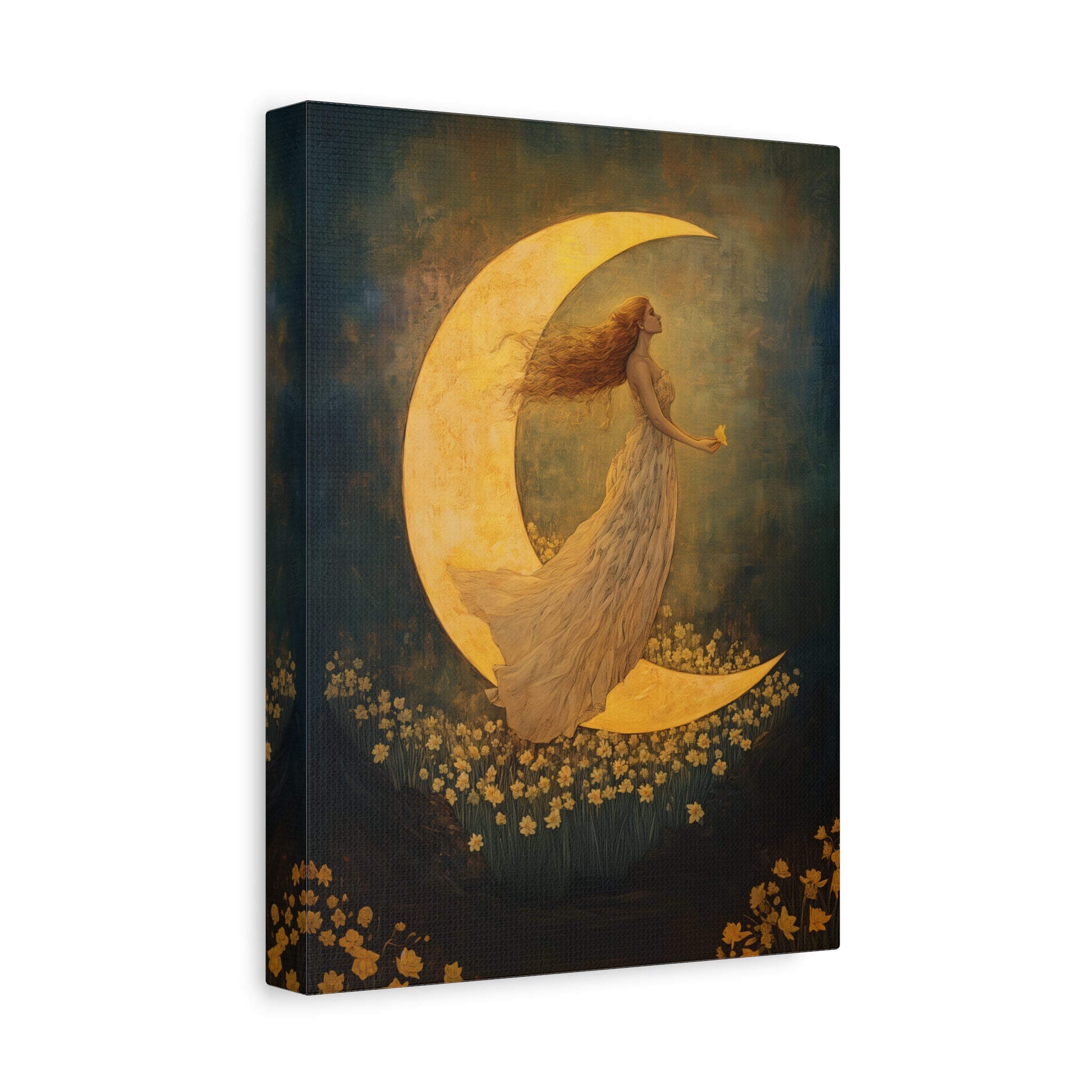 1.25" Matte Canvas - Moonlit Dreamer with Daffodils