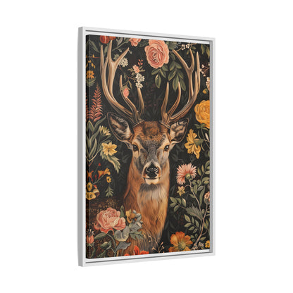 Framed Canvas - Floral Deer Majesty
