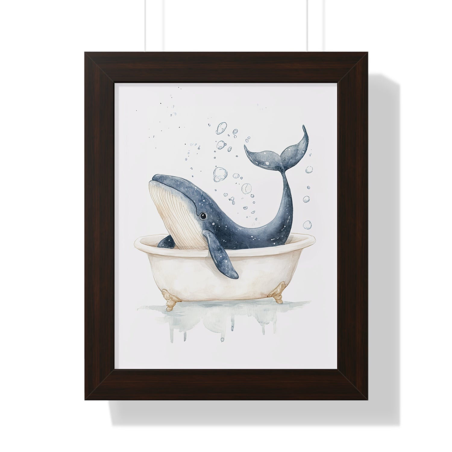 Framed Paper Print - Whale Tub Bubble Splash