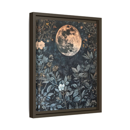 Framed Canvas - Midnight Moonlit Garden