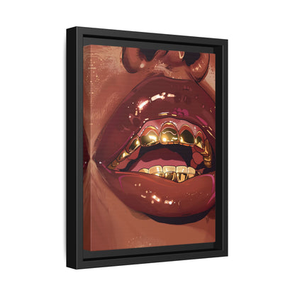 Framed Canvas - Gold Grills Glam Closeup