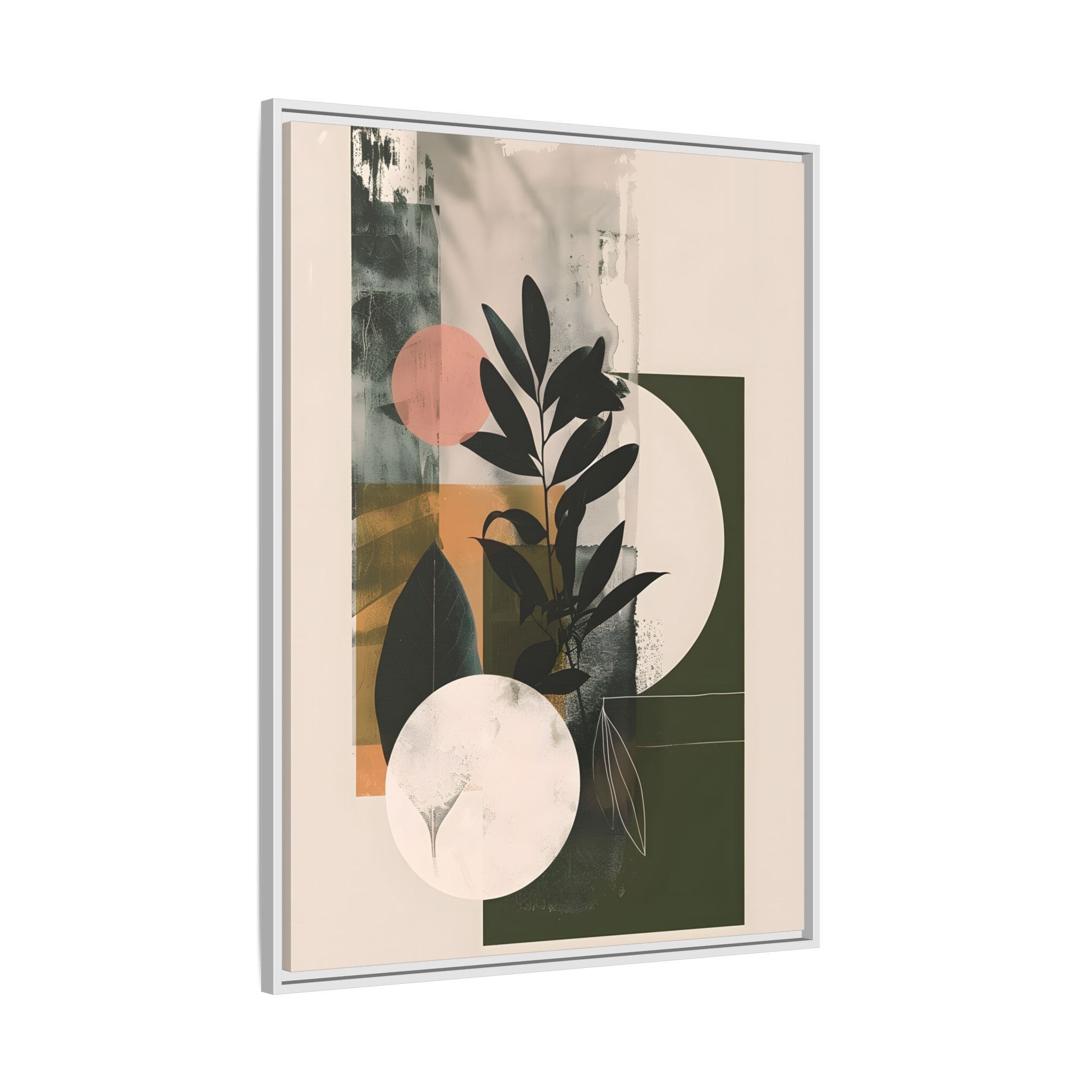 Framed Canvas - Earthy Geometric Botanicals