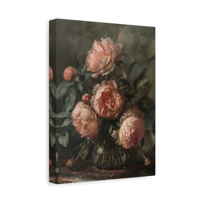 1.25" Matte Canvas - Vintage Blush Peony Bouquet