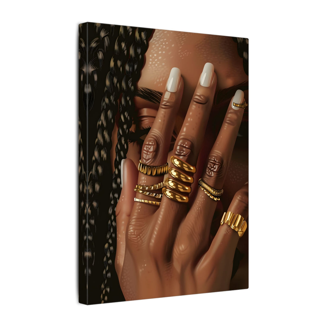 .75" Matte Canvas - Braided Golden Ring Beauty