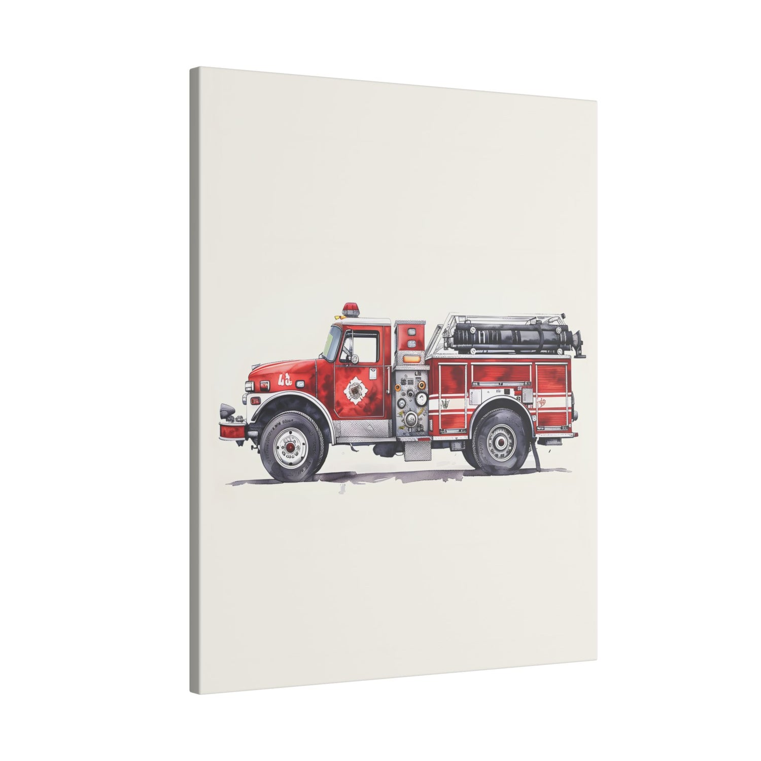 .75&quot; Matte Canvas - Classic Pumper Firetruck