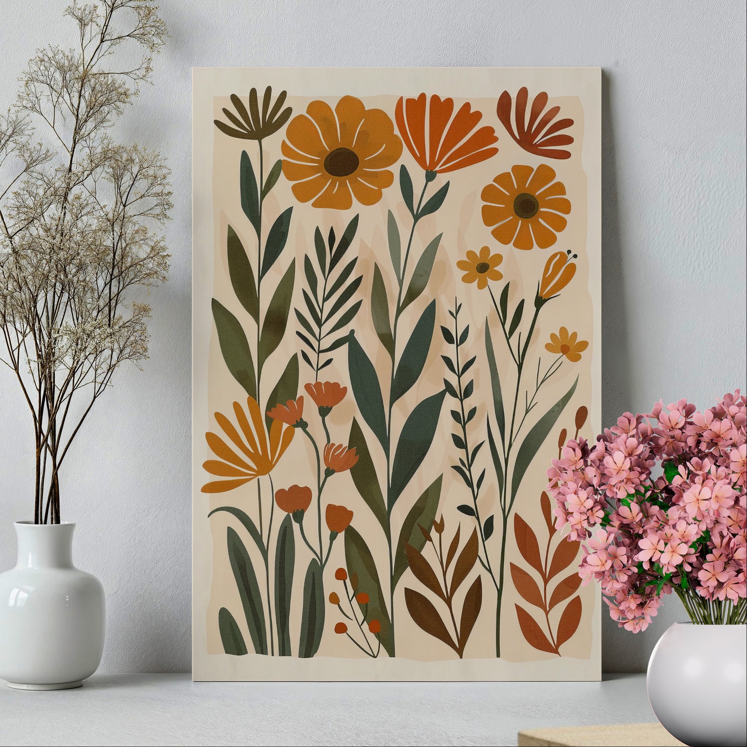 .75" Matte Canvas - Golden Meadow Boho Blooms